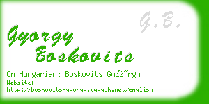 gyorgy boskovits business card